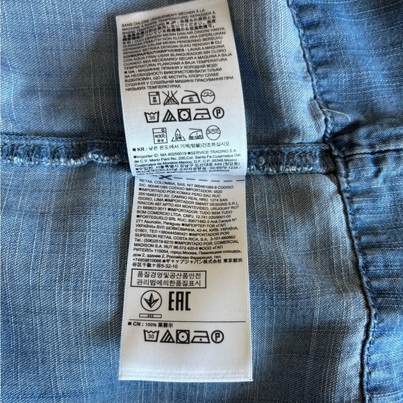 Banana Republic Indigo Blue Chambray Tunic Dress Long Sleeve Size 8 - Picture 13 of 13